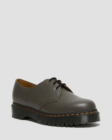 Zapatos Oxford Dr Martens 1461 Bex Smooth Cuero Mujer Kaki Grises | MX 450TCE